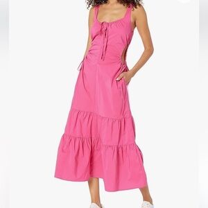 New ASTR the label Women's Bridget Cut Out Maxi Dress Fushcia pink size XL